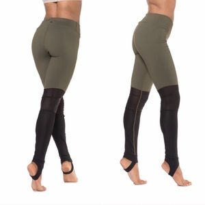 Green and Black Stirrup Leggings